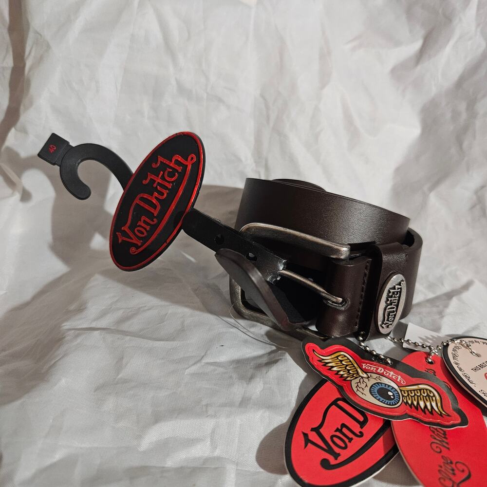 Von Dutch Brown Leather Belt men's size 40